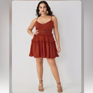 Cider Coral Ruffle Dress